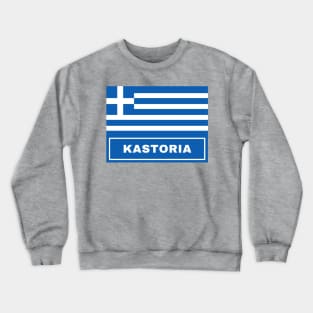 Kastoria City with Greek Flag Crewneck Sweatshirt